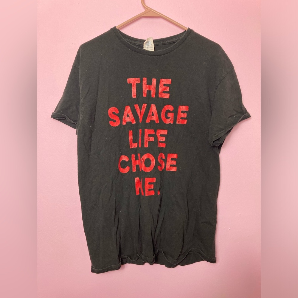 The Savage Life Chose Me Mens Black Tee Large